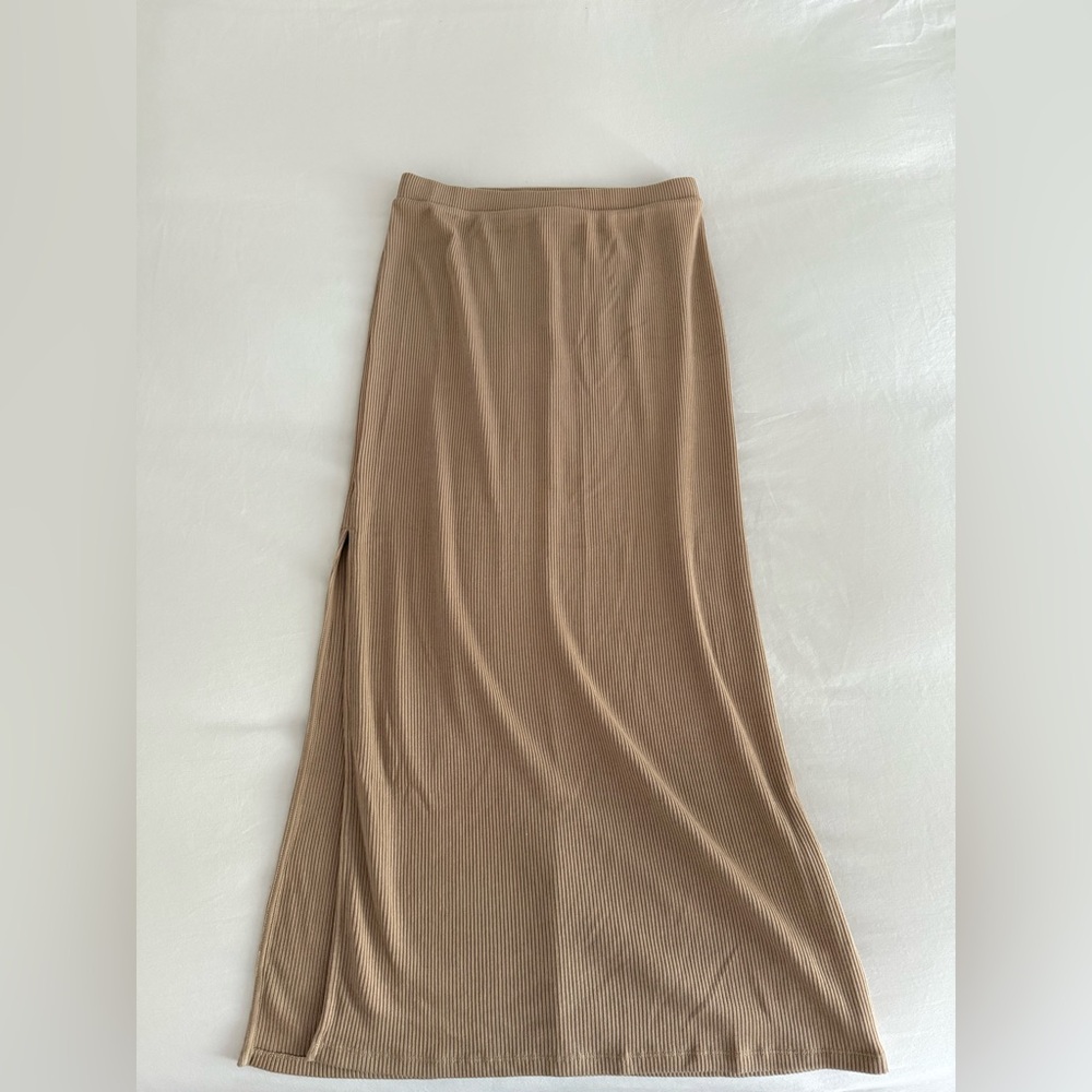 Old Navy Tan A-Line Maxi Skirt with Slit